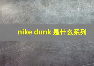 nike dunk 是什么系列